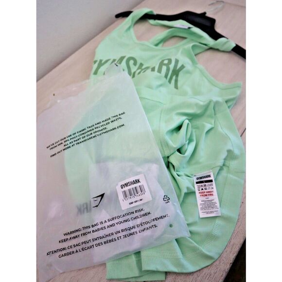 Gymshark A2A8Y-EBRY Men's Sz L Lime Green Oversized Fit Power Stringer Tank Top - Picture 7 of 9